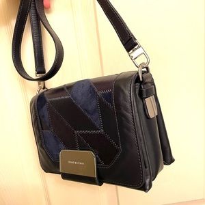 Stuart Weitzman Leather Cross Body Bag NWOT Navy